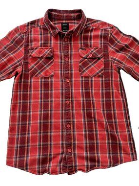RVCA Long Sleeve Button Up Flannel Shirt